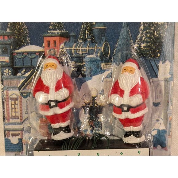 2 Holiday Expressions Christmas Lamp Posts Santa Global Lights Village House Set - Picture 7 of 14